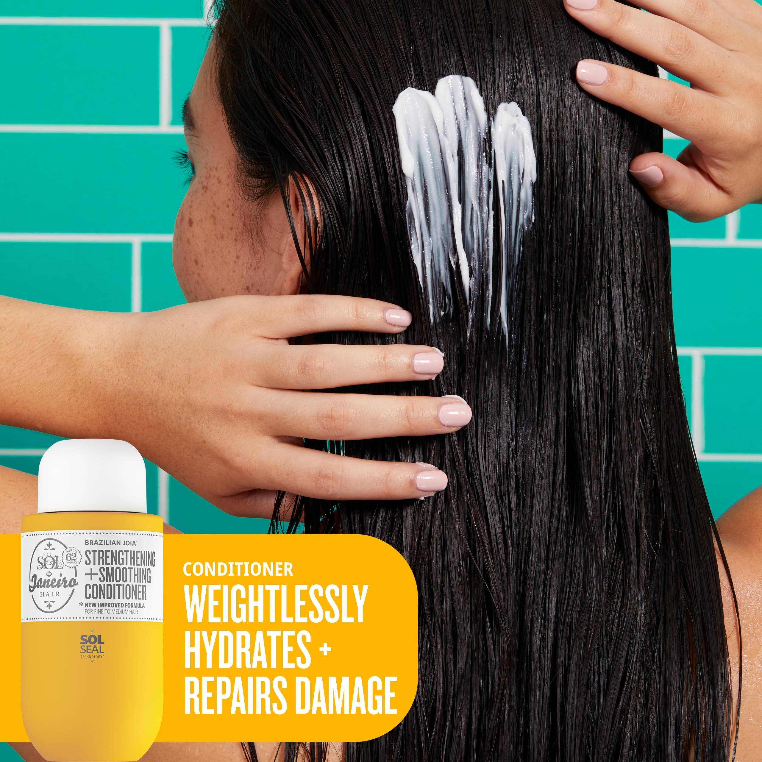 SOL DE JANEIRO Mini Brazilian Play Moisturizing Shower Cream Gel Body Wash + Brazilian Joia Damage Repairing Shampoo and Conditioner Set